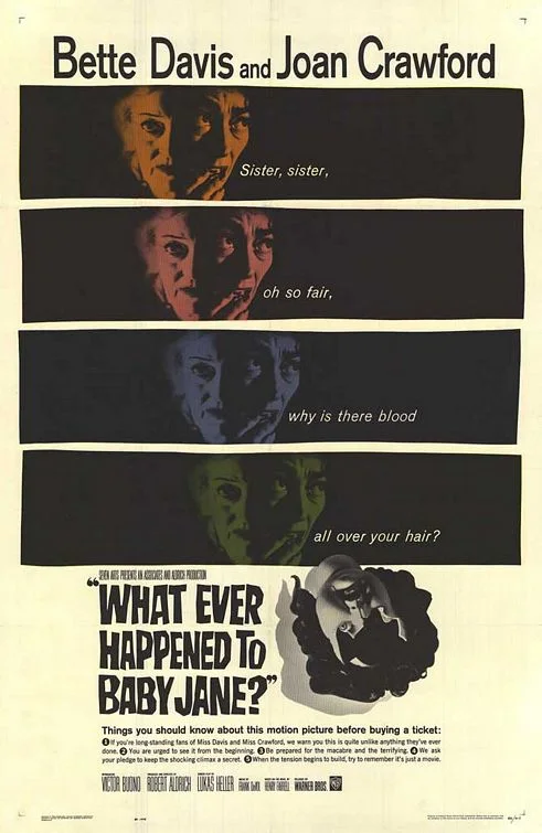 Cartaz original do filme O Que Terá Acontecido a Baby Jane?, de 1962